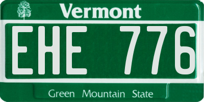 VT license plate EHE776