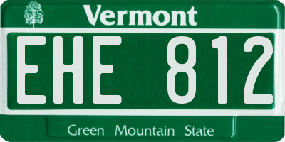 VT license plate EHE812