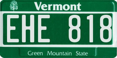 VT license plate EHE818