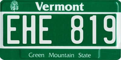 VT license plate EHE819