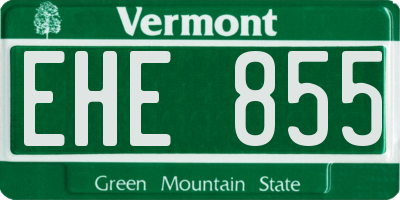 VT license plate EHE855