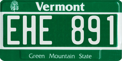 VT license plate EHE891