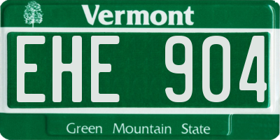 VT license plate EHE904