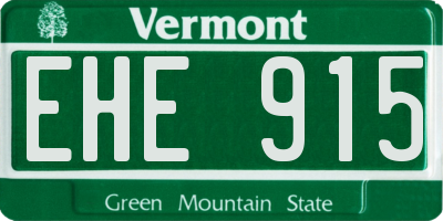 VT license plate EHE915