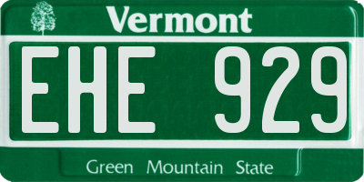 VT license plate EHE929