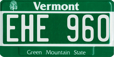 VT license plate EHE960