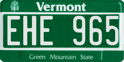 VT license plate EHE965
