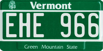 VT license plate EHE966