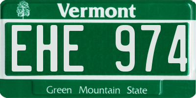 VT license plate EHE974