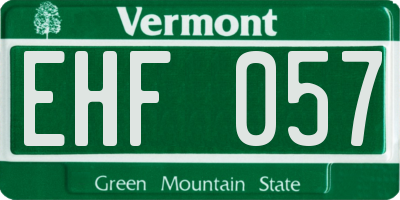 VT license plate EHF057