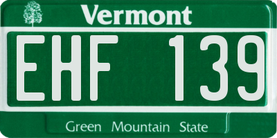 VT license plate EHF139