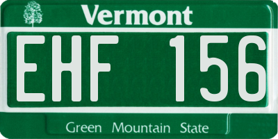 VT license plate EHF156