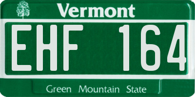 VT license plate EHF164