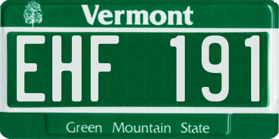 VT license plate EHF191