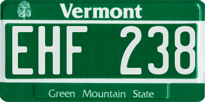 VT license plate EHF238