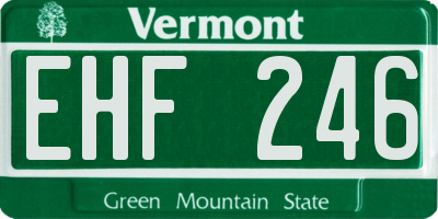 VT license plate EHF246