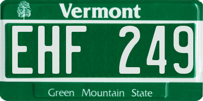 VT license plate EHF249