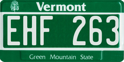 VT license plate EHF263