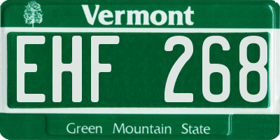 VT license plate EHF268