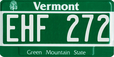 VT license plate EHF272
