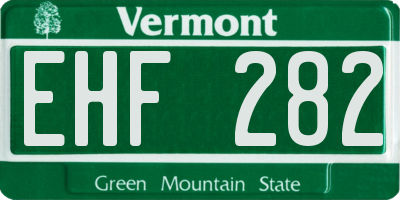 VT license plate EHF282