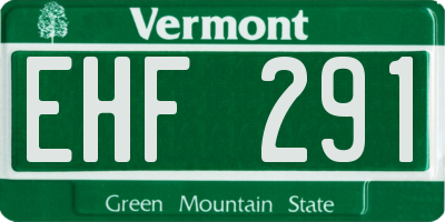 VT license plate EHF291