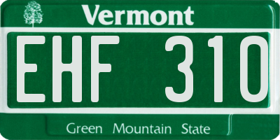 VT license plate EHF310