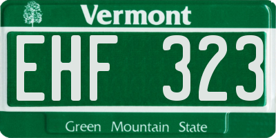 VT license plate EHF323
