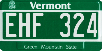 VT license plate EHF324