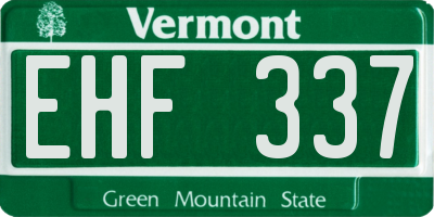 VT license plate EHF337