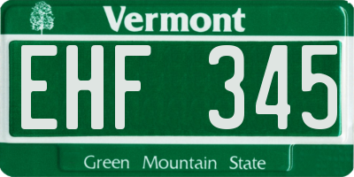 VT license plate EHF345