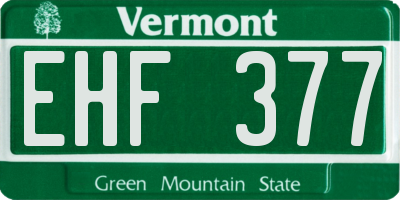 VT license plate EHF377