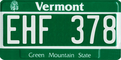 VT license plate EHF378