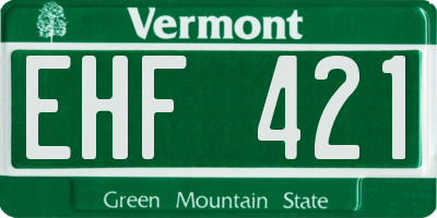 VT license plate EHF421