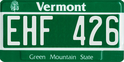 VT license plate EHF426