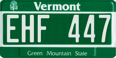 VT license plate EHF447
