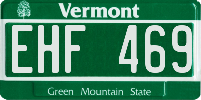 VT license plate EHF469