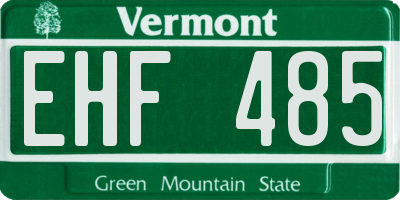 VT license plate EHF485