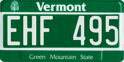 VT license plate EHF495