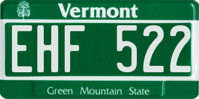 VT license plate EHF522