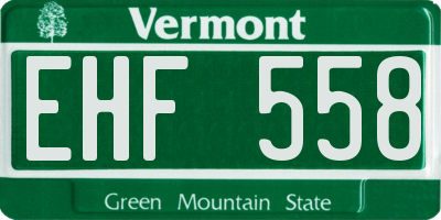 VT license plate EHF558