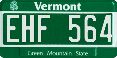VT license plate EHF564
