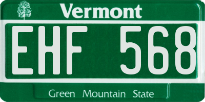 VT license plate EHF568
