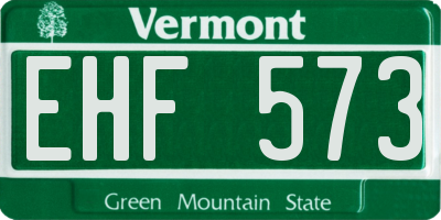 VT license plate EHF573