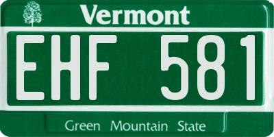 VT license plate EHF581