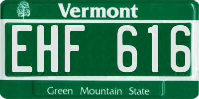 VT license plate EHF616
