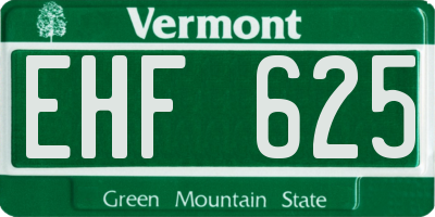 VT license plate EHF625