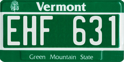 VT license plate EHF631