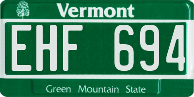 VT license plate EHF694