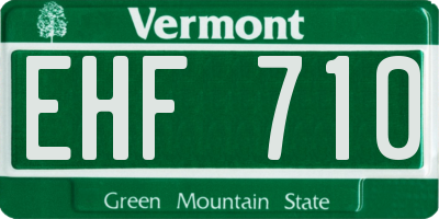 VT license plate EHF710